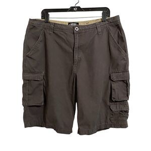 RW Rugged Wear Shorts Mens Size 38 Cargo Canvas Brown Hiking Work Outdoors